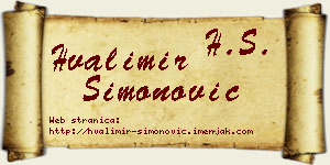 Hvalimir Simonović vizit kartica
